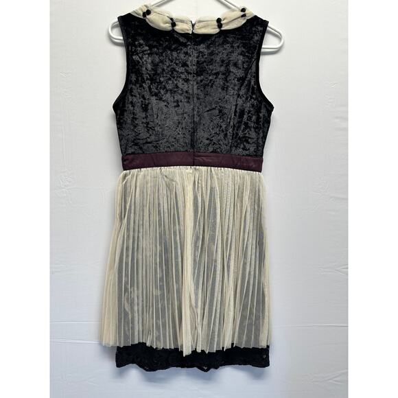 Ryu Velvet Mesh Pleated Mini Dress S | Coquette Fairygrunge Y2K Indie - Picture 9 of 11